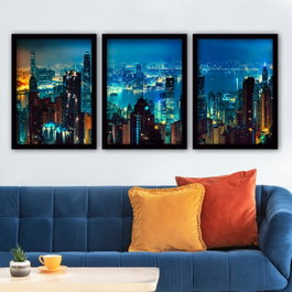 Wallity Cuadro Decorativo Enmarcado Multicolor (3 Piezas)